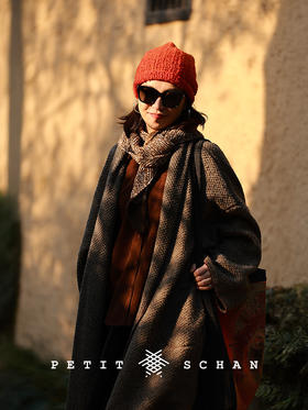 Petit Schan小闪 CLO#1019 Keep it low-key 无需声张 进口美利奴羊毛混纺贝壳绣浴袍式腰带针织长大衣