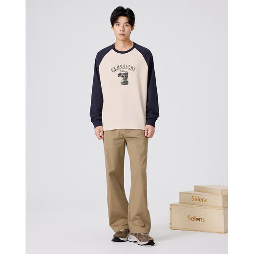 gxgjeans 男装【肌理感】男士长袖T恤25秋款柔软亲肤透气日常百搭青少年上衣K&C 商品图1