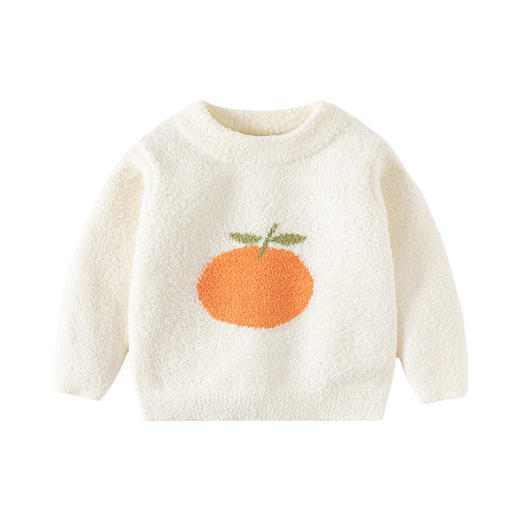 小橙子半边绒儿童毛衣A类蓬松软糯加厚宝宝毛衣秋冬保暖婴儿毛衣 商品图4