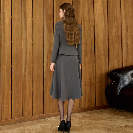IWY/高级感翻领灰色西装套裙女修身收腰职业装商务通勤正装25CS869 商品图4