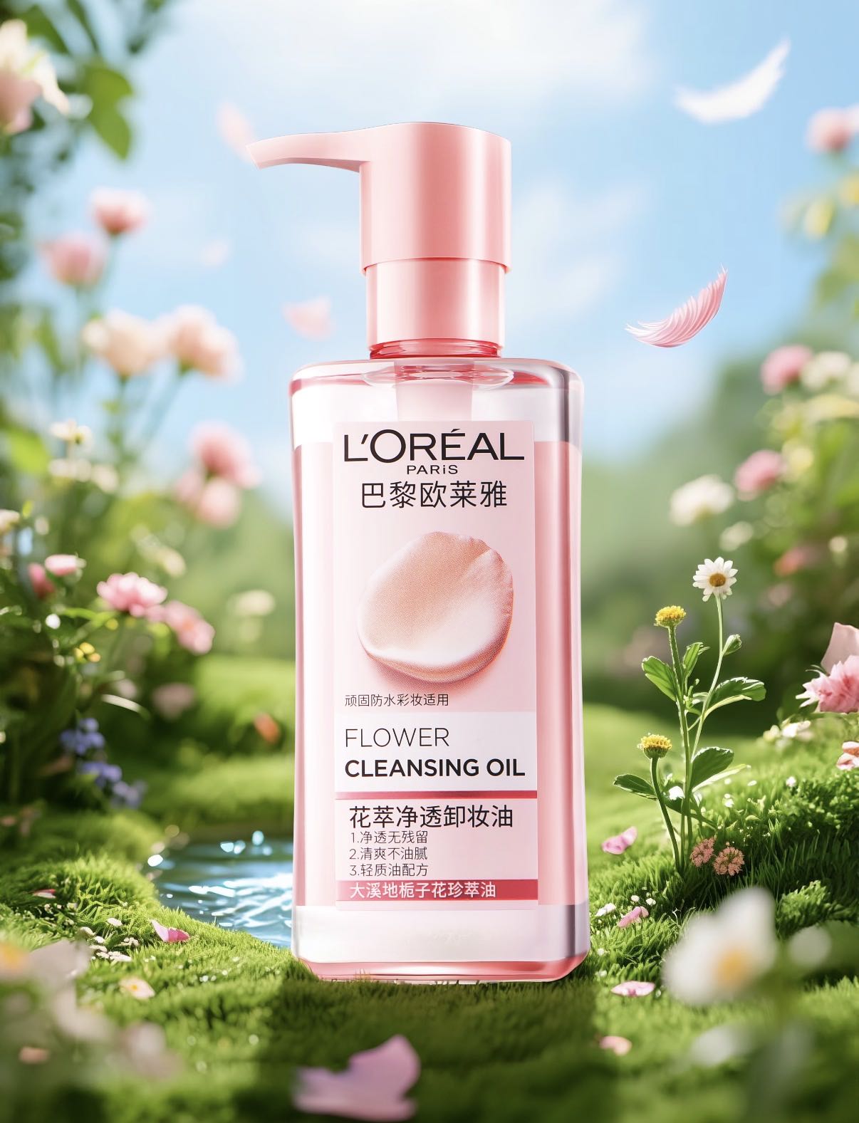 [透小蜜心选]【活动价 ¥ 49.9/瓶 ¥79.9/2瓶】欧莱雅花萃净透卸妆油250ml