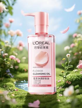 [透小蜜心选]【活动价 ¥ 49.9/瓶 ¥79.9/2瓶】欧莱雅花萃净透卸妆油250ml