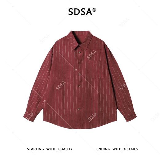 2782SDSA男士秋冬新款痞帅男装潮牌设计感竖纹翻领长袖衬衫百搭简约 商品图1