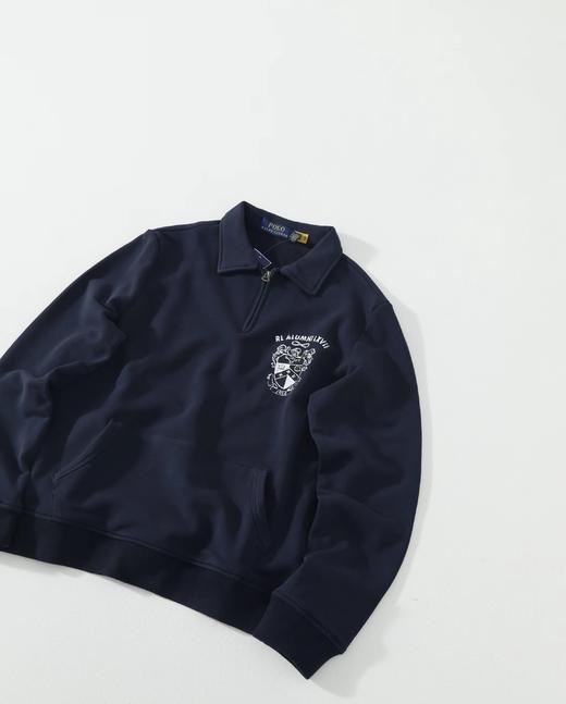 F011249松弛有度日常通勤休闲翻领半拉链小马卫衣 商品图1