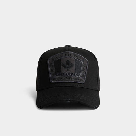 DSQUARED2 男士加拿大徽标刺绣棉质补丁棒球帽 黑色 BCM4011 05C00001 M436 商品图0