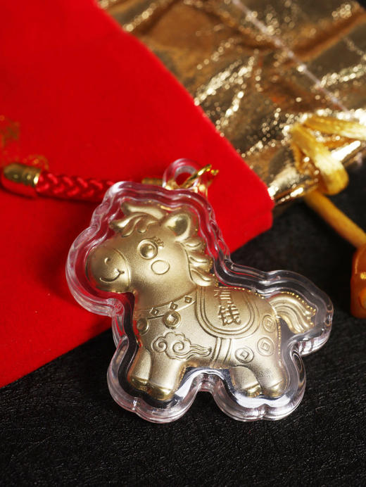 【马年限定】SHIGEFUKU香港周六福 999足金马上有钱招财挂饰 商品图1