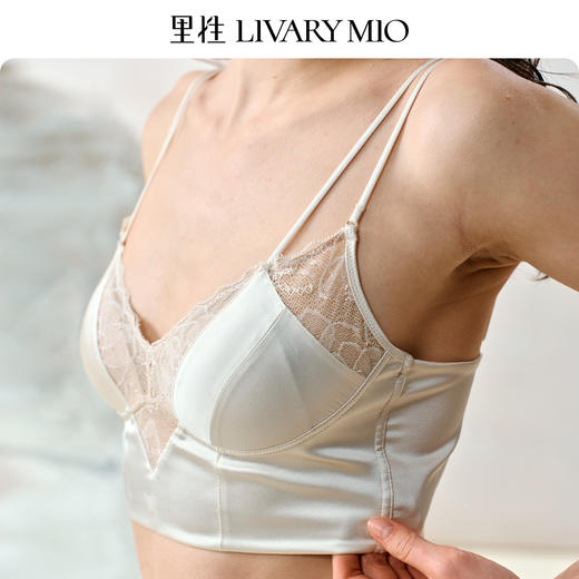 【蔡文静同款】里性 LIVARY MIO 星熠法式双肩带真丝蕾丝美背内衣无钢圈文胸 商品图2