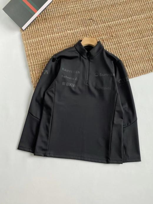 F011222运动休闲男女情侣款半拉链薄绒保暖内搭长袖针织衫卫衣 商品图0