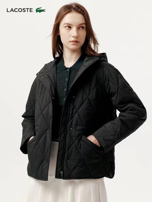 F011275女装25秋季新款菱形绗缝连帽棉服外套 商品图11