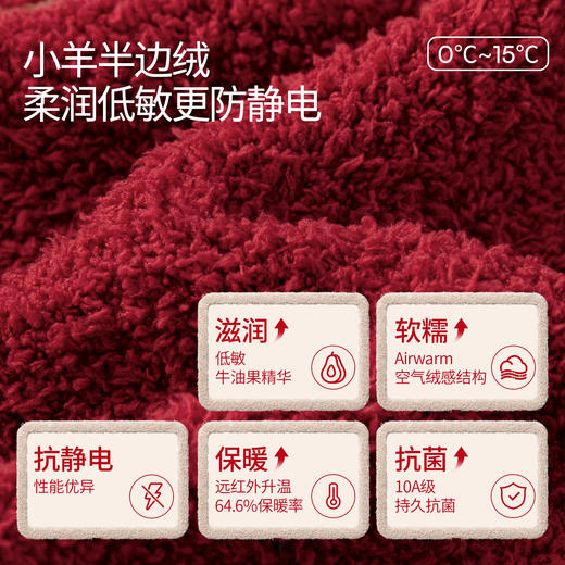 嫚熙秋冬牛油果半边绒月子服加绒产妇哺乳孕妇睡衣家居服 商品图2