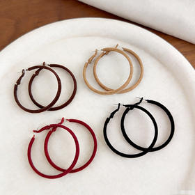 秋冬氛围感美拉德圈圈耳环小众设计高级气质夸张耳饰-纪念日百货门店同款168197880