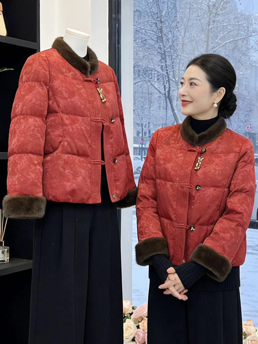 妈妈婆婆新年仪式感加绒夹棉厚款国风棉服 商品图1