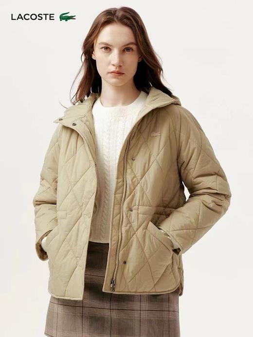 F011275女装25秋季新款菱形绗缝连帽棉服外套 商品图10