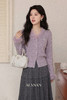 鹿向南「心动邂逅」秋冬气质法式紫色毛衣女温柔高级慵懒针织上衣 商品缩略图5