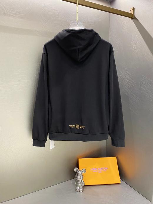 F011220高克重纯棉2025年冬新品烫金印花连帽套头卫衣 商品图1