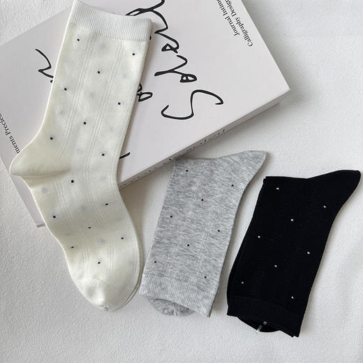 基础-简约韩系波点女袜中筒袜袜子-纪念日百货门店同款168495001 商品图3