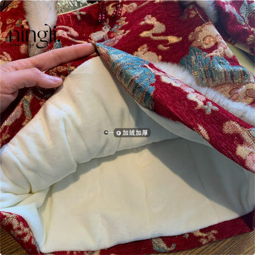 唐装拜年服女童汉服秋冬儿童周岁礼服宝宝喜庆过年衣服中国风 商品图14