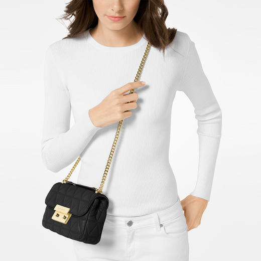 190864491219 迈克高仕MICHAEL KORS MK/Sloan小号羊皮链条单肩斜挎菱格包【22*7*13cm	】 商品图3