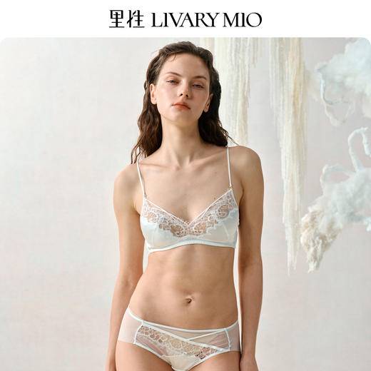 里性 LIVARY MIO 浮梦 法式真丝蕾丝文胸可替换细肩带无钢圈内衣女 商品图4