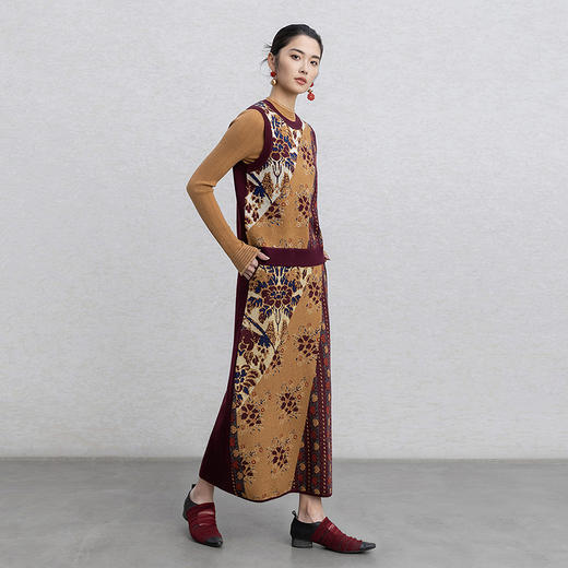 【林栖设计小店】唐彩未央|秋色提花复古优雅传统气质2026春新款毛织上衣G1961387 商品图6