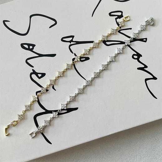 幸运四叶草搭配闪耀锆石手链-纪念日百货门店同款168046977 商品图0