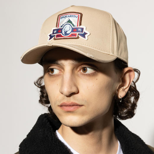 DSQUARED2 男士徽标刺绣棉质棒球帽 杏色 BCM0927 05C00001 5130 商品图3