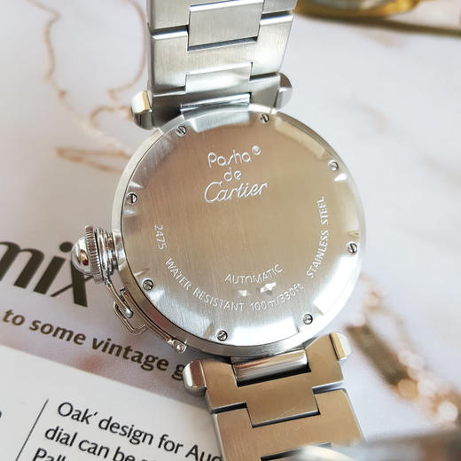 【95新】CARTIER 卡地亚W31044M7自动机械机芯日期显示35MM（女款）帕莎系列精钢/后镶钻石表圈 241225TJ21 商品图6