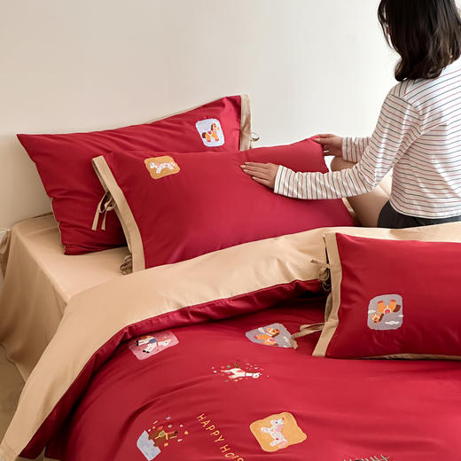 【品牌直发】加倍生活 100支全棉四件套/三件套-小马奔腾系列 5色可选 马年限定系列 春节焕新季 商品图5