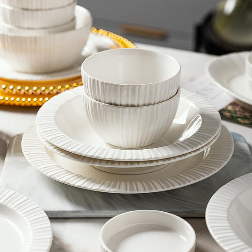 摩登主妇釉下彩白瓷米饭碗家用高级感餐具碗具吃饭碗个人专用小碗 商品图1