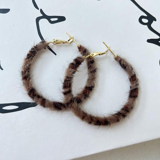 复古港风豹纹大圈圈耳环女秋冬季素圈耳饰耳环（30mm）-纪念日百货门店同款168197927 商品图1