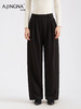 【LU系高腰】阿菁娜冬季新款设计感褶皱裤LU系高腰阔腿F30D210051 商品缩略图3