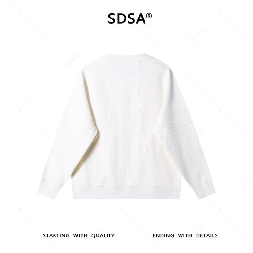 SDSA男士秋冬新款痞帅男装时尚简约纯色肌理感圆领卫衣百搭宽松 商品图4