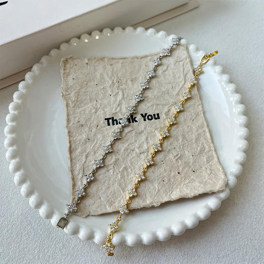 幸运四叶草搭配闪耀锆石手链-纪念日百货门店同款168046977 商品图3