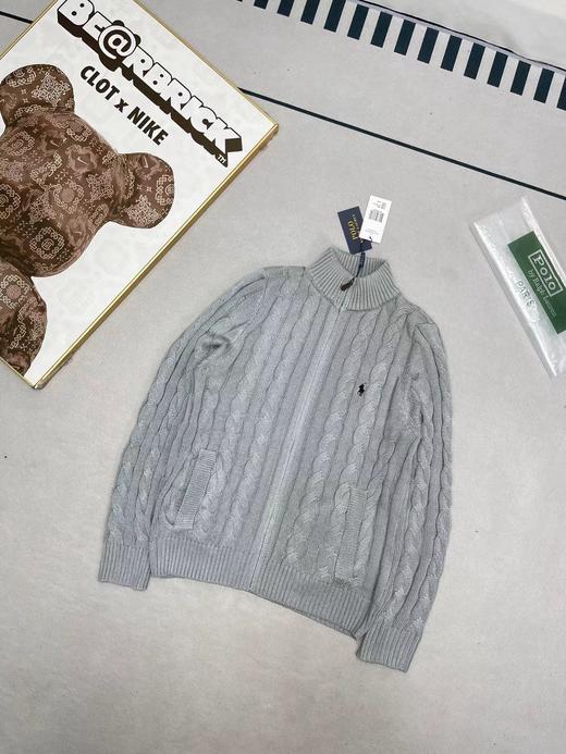 F011253小标刺绣logo全拉链针织绞花开衫毛衣 商品图5