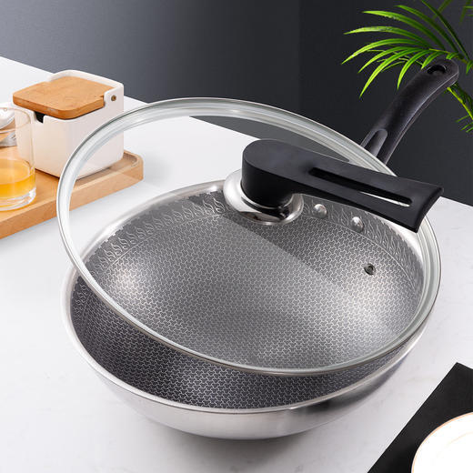 6943819120627 乐扣乐扣Lock&Lock 30CM家用304不锈钢炒锅全面屏蜂窝底炒菜锅不粘炒锅 商品图1