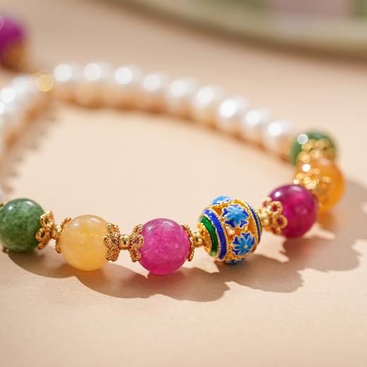 【霓虹·珍珠手串】天然复古淡水珍珠手链 送妈妈送爱人 商品图3