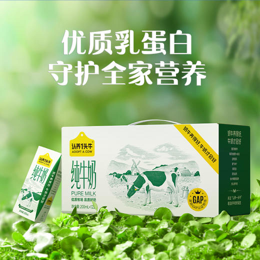 认养一头牛全脂纯牛奶200ml×12 商品图0