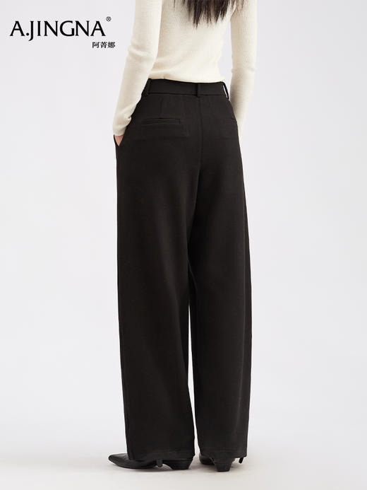 【LU系高腰】阿菁娜冬季新款设计感褶皱裤LU系高腰阔腿F30D210051 商品图1