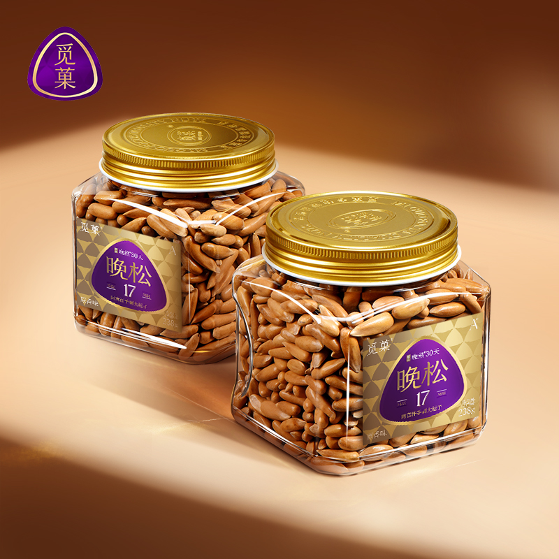 觅菓A+级晚松阿富汗大手剥松子238g*2罐  MG