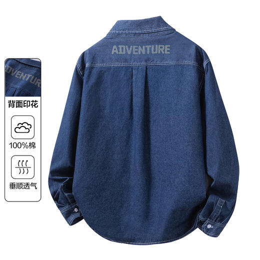 gxgjeans 男装【棉100%】男士长袖牛仔衬衫2025秋款叠穿百搭青少年上衣K&C 商品图1