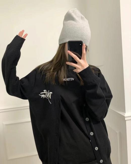 F011217百搭气质胸前刺绣字母针织开衫外套女款 商品图8