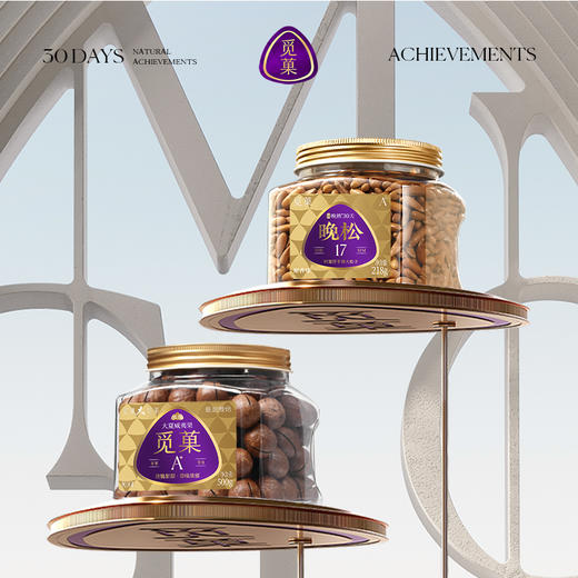 【旗舰爆品】觅菓A+级晚松阿富汗大手剥松子218g*1罐+觅菓大夏威夷果500g*1罐+礼遇礼袋*1 商品图5