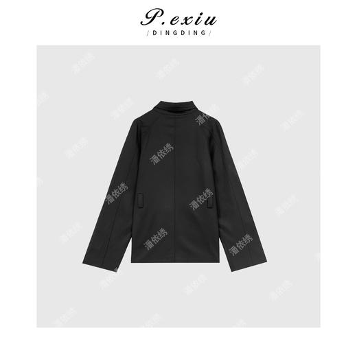 04-6潘依绣丁丁宠粉新款撞色格子翻边袖中长款风衣外套Q3461 商品图2