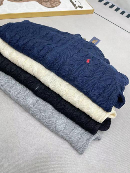 F011253小标刺绣logo全拉链针织绞花开衫毛衣 商品图2