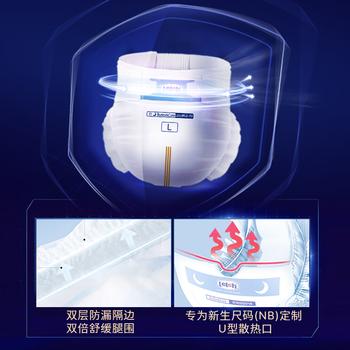 露安适（Lelch）安敏微气候系列夜用纸尿裤NB60片(0-5kg) 新生儿纸尿裤 尿不湿 商品图2