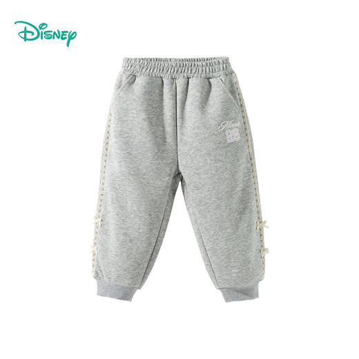 迪士尼 蕾丝花边撞色卫裤春秋新款女童休闲长裤女孩百搭运动裤束脚裤ZD1FK026 商品图12