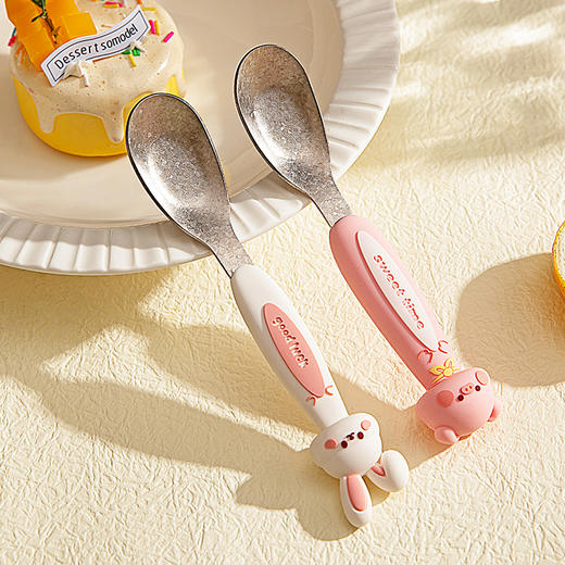 摩登主妇纯钛元宝勺儿童勺子家用汤匙个人专用吃饭调羹宝宝小勺子 商品图1