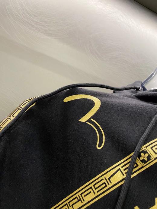 F011220高克重纯棉2025年冬新品烫金印花连帽套头卫衣 商品图6