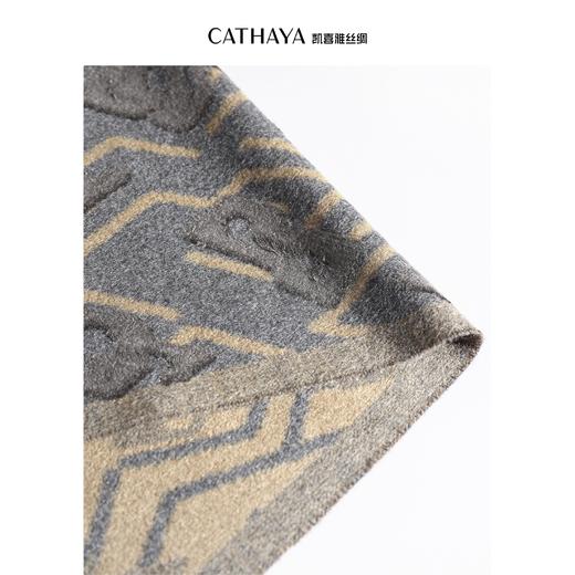 满百减十 | 凯喜雅冬季真丝拉绒双面围巾《绫绮锦绣》30*180cm 商品图7
