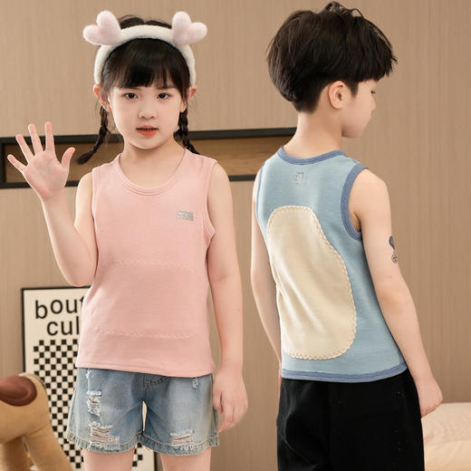 【39.9超值2件❗️儿童德绒贴片背心】宝藏家居服好穿到不想脱，蚕丝绒护肚护背贴身好舒服，巴针六线不易脱线，内衣大红色加绒背心保暖打底少女新款学生发热QQ 商品图2